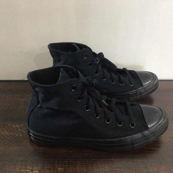 Converse Unisex Chuck Taylor All Star Canvas Hi Top Black Monochrome Size 6 Men - Picture 4 of 7